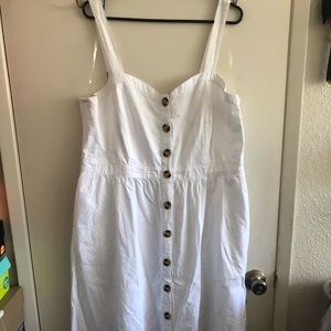 White maxi button dress